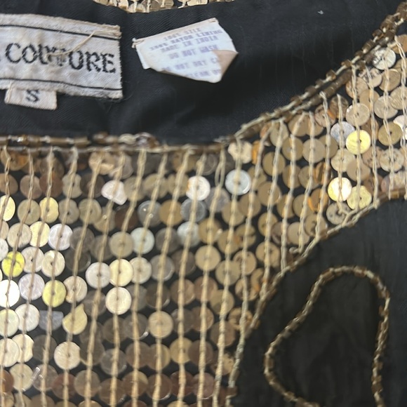 Nina Couture Vintage Silk Sequin Blouse- Small - Picture 5 of 5